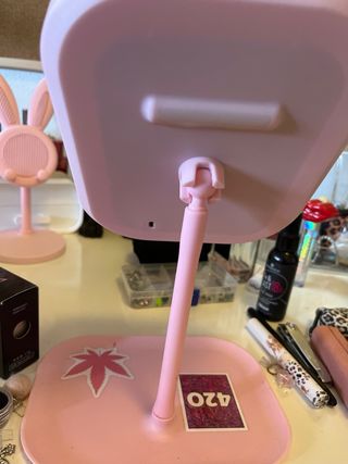 Espejo LED rosa maquillaje