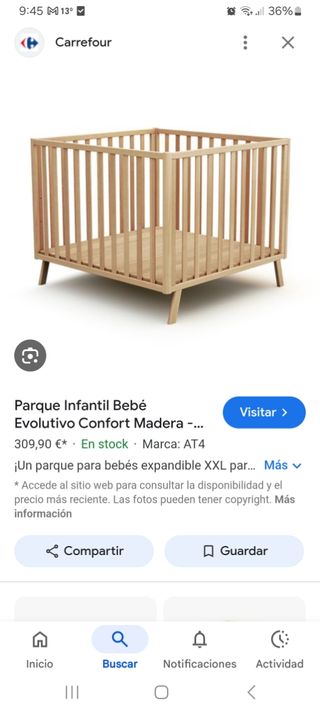 Parque bebe evolutivo Madera AT4