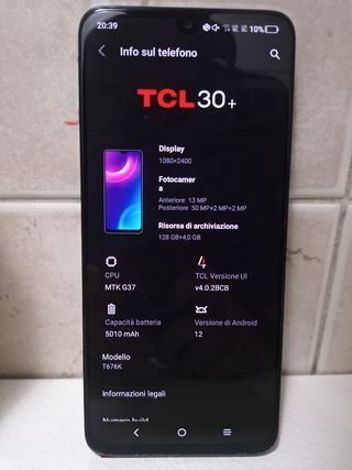TCL 30+ Plus Smartphone 128GB - Nero
