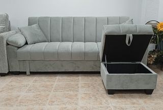 Sofa Cama con Puff, Yadhi 210 cm. ¡OFERTA!