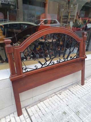 Cabecero madera forja 135cm