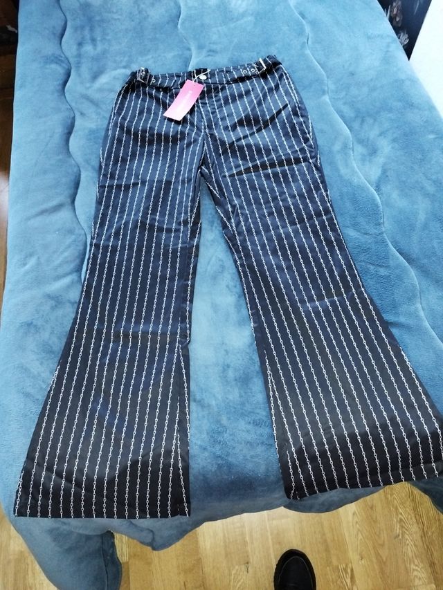 Pantalones campana mujer negros