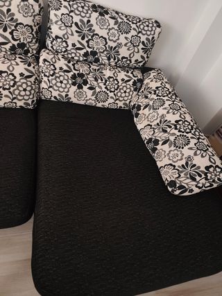 Sofá chaise longue negro - reclinable