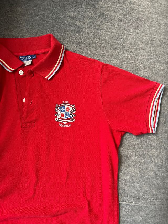 Polo colegio Irlandesas Rojo talla 16 sports