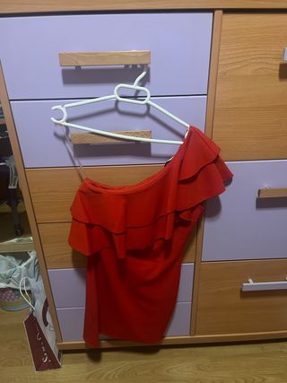 Vestido rojo volantes - Talla única
