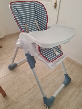 Trona bebé plegable, azul marino