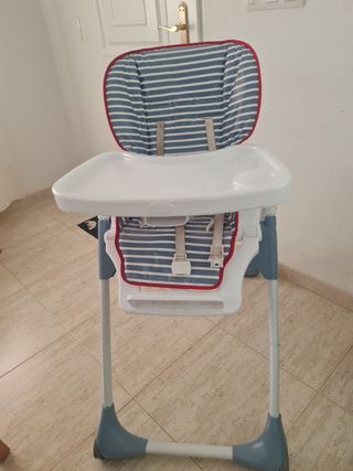 Trona bebé plegable, azul marino