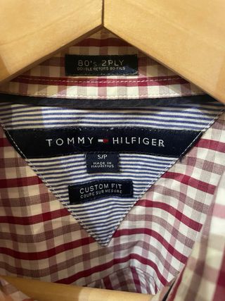 Camisa Tommy Hilfiger a cuadros rojos y blancos S