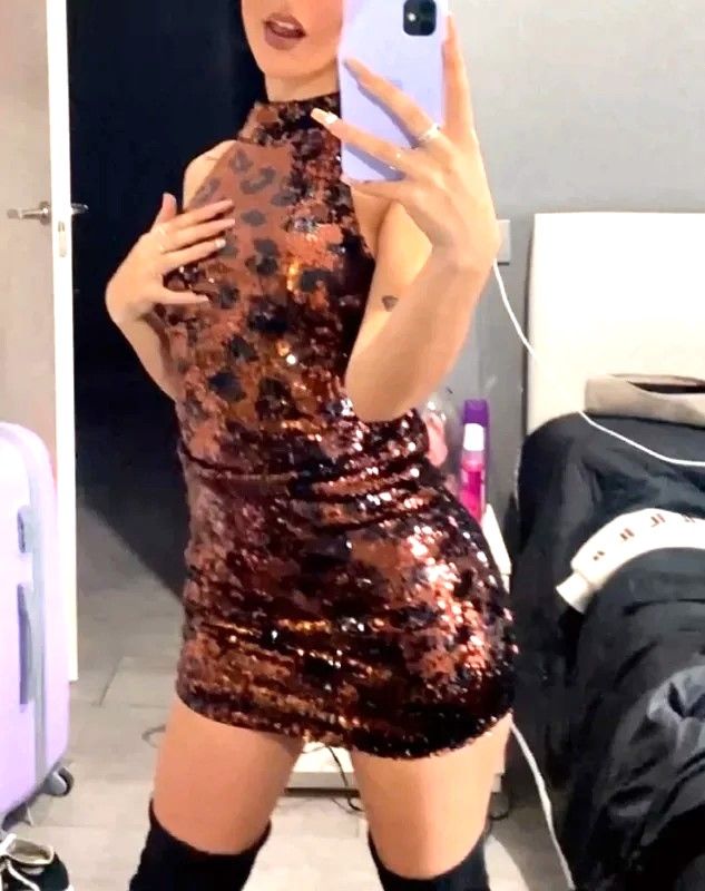 Mini vestido leopardo animal print Bershka