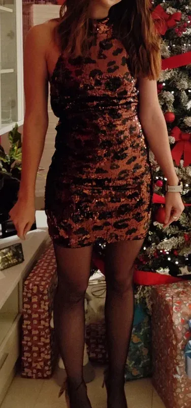 Mini vestido leopardo animal print Bershka