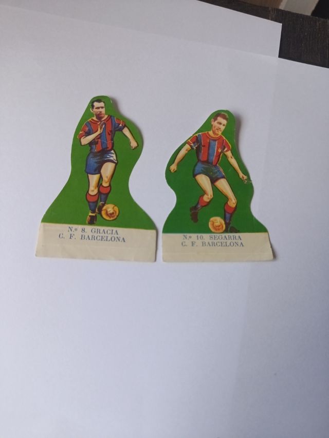 2 cromos  Segarra, García Barça troquelados