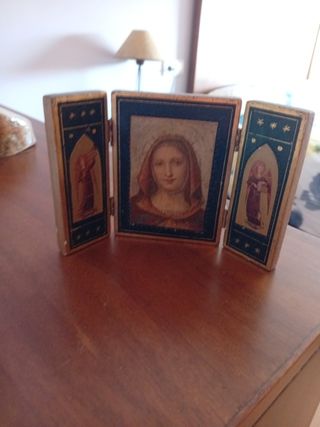 Tríptico Virgen: cuadro antiguo