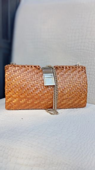 Pochette vintage anni '70 in midollino