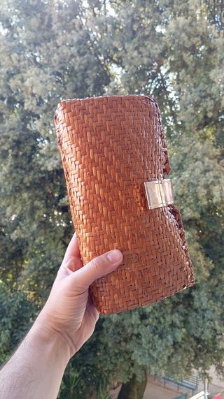 Pochette vintage anni '70 in midollino
