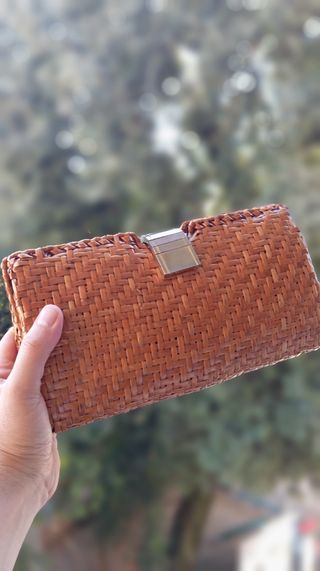 Pochette vintage anni '70 in midollino
