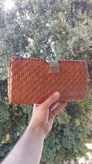 Pochette vintage anni '70 in midollino