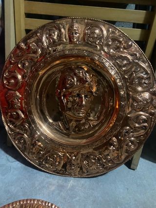 Plato cobre heráldico antiguo