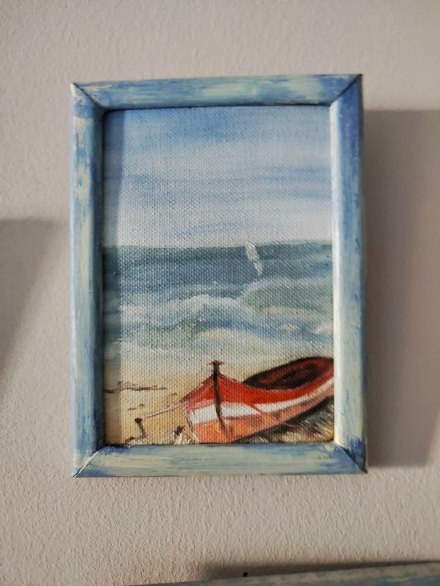 4 Cuadros playa - acrílicos