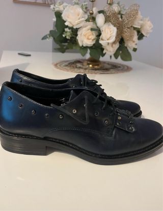Scarpe blu in vera pelle
