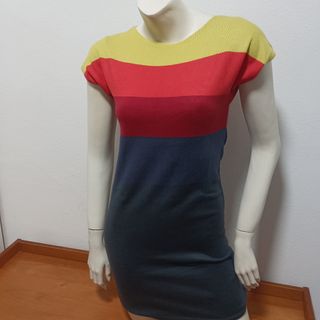 Vestido multicolor algodón