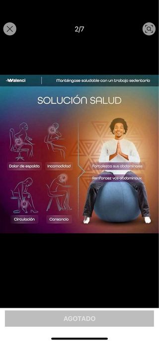 Pelota silla oficina Pilates con funda de tela 