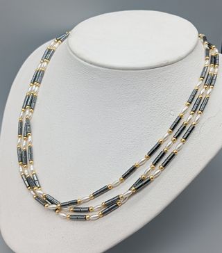 Collar vintage Hematitas-Perlas