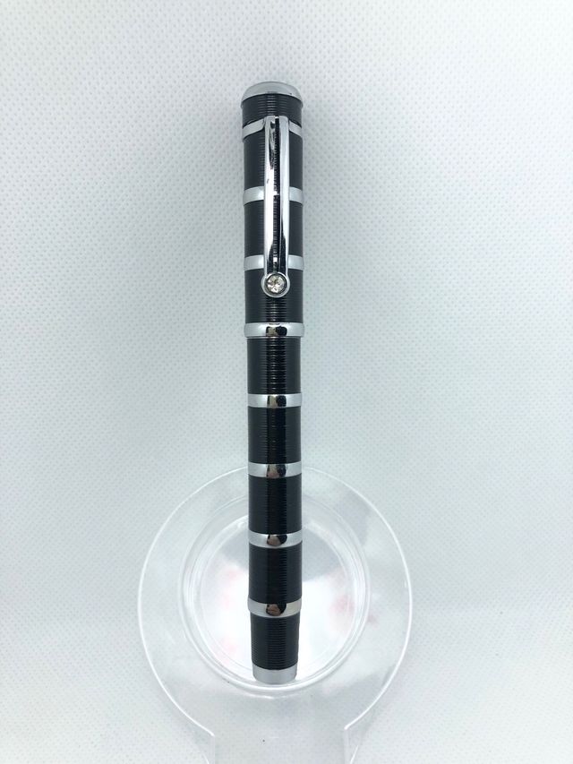 Elegante penna a sfera Baoer con pietra bianca