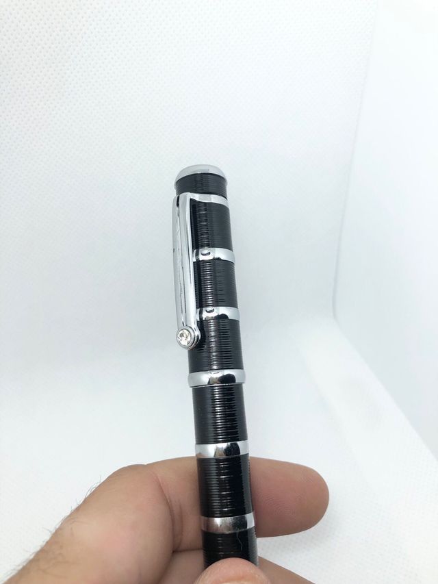 Elegante penna a sfera Baoer con pietra bianca