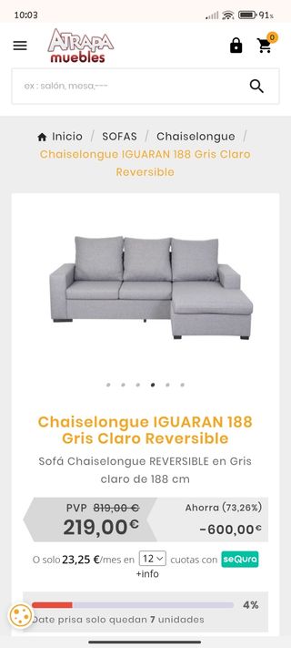 Chaiselongue gris