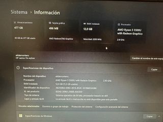 Portátil HP 156” Ryzen 5