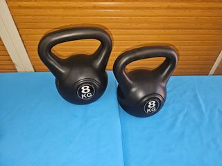 2 kettbells pesas rusas 8 kg 27x18 cm