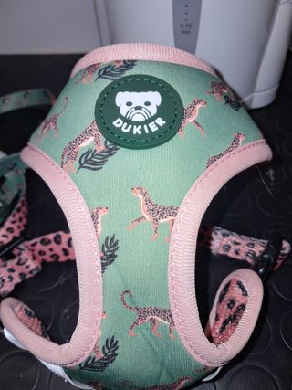 Arnés DUKIER XS - Verde & Rosa.reversible