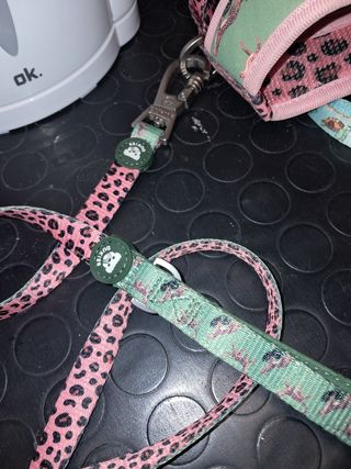 Arnés DUKIER XS - Verde & Rosa.reversible