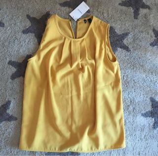 Top Mango mostaza talla S