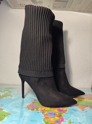 Botas negras altas tacón aguja