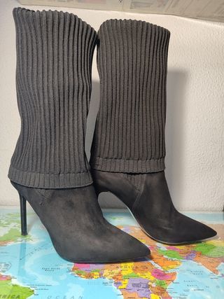 Botas negras altas tacón aguja