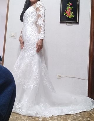 Vestido novia blanco, elegante