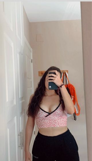 Top rosa leopardo