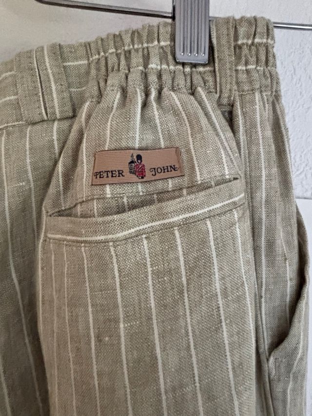 Traje chaqueta y Pantalón Peter John rayas beige