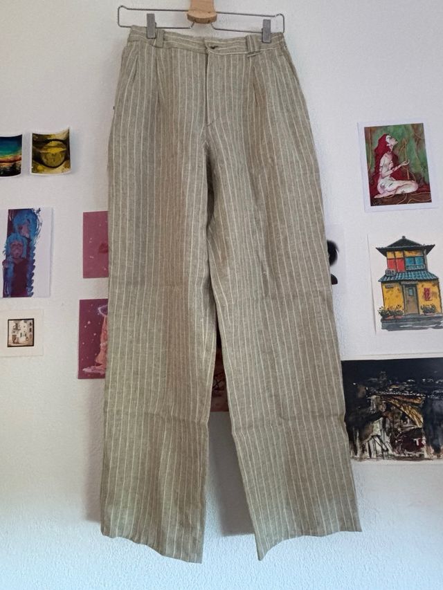 Traje chaqueta y Pantalón Peter John rayas beige