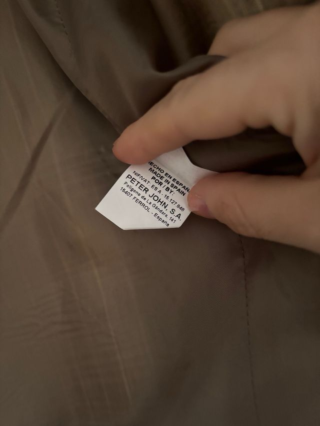 Traje chaqueta y Pantalón Peter John rayas beige