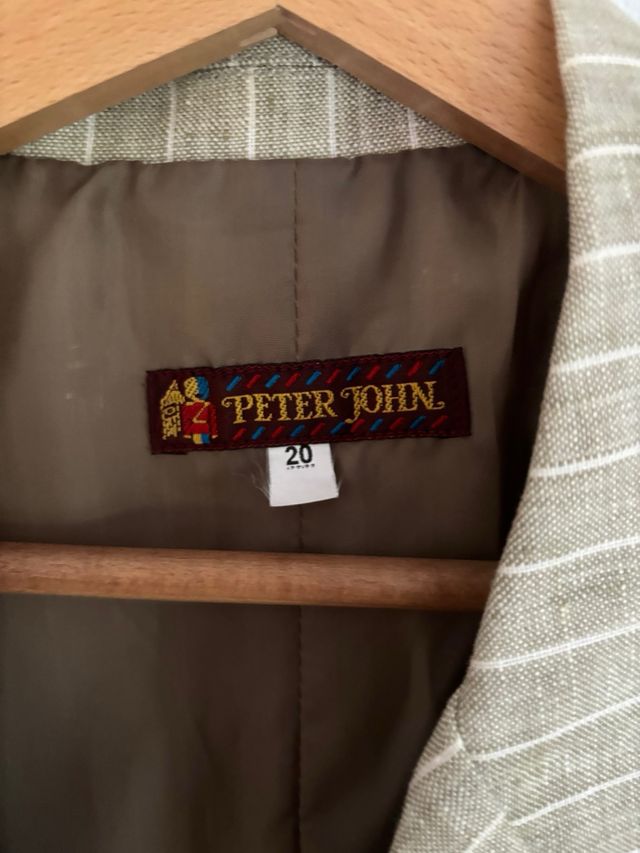 Traje chaqueta y Pantalón Peter John rayas beige