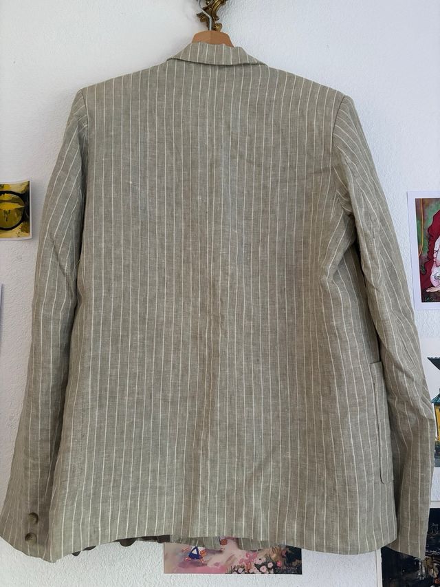 Traje chaqueta y Pantalón Peter John rayas beige