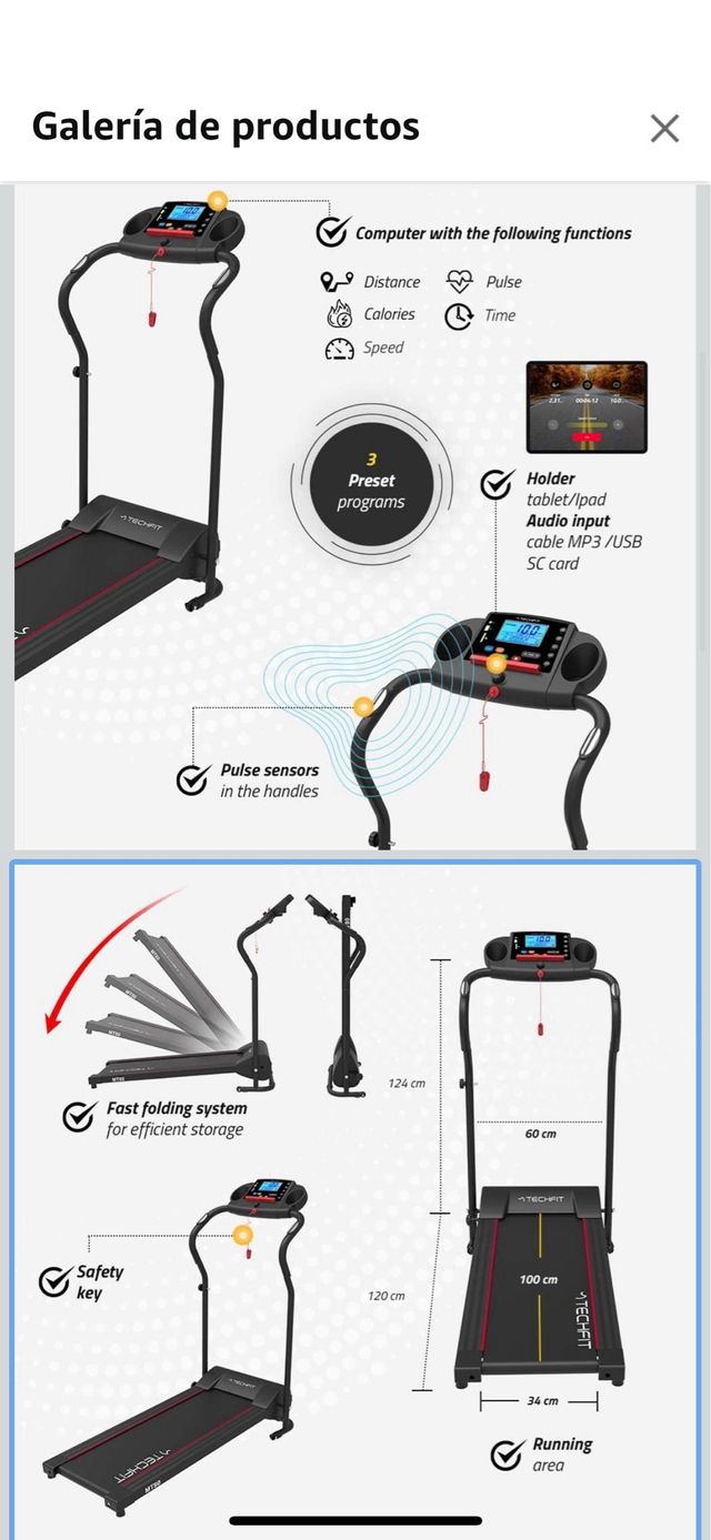 Cinta TechFit MT80 - Plegable