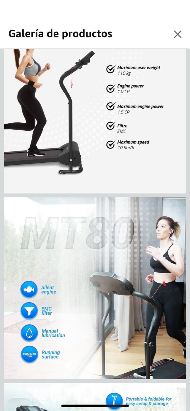 Cinta TechFit MT80 - Plegable
