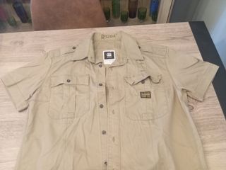 Camisa G-Star RAW L color Kaki, estilo militar
