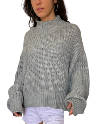 Jersey gris - Cuello alto oversize
