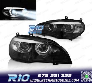 FAROS LED BMW X5 E70 07-13 OEM XENON OJOS ANGEL NEGRO
