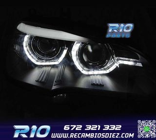 FAROS LED BMW X5 E70 07-13 OEM XENON OJOS ANGEL NEGRO