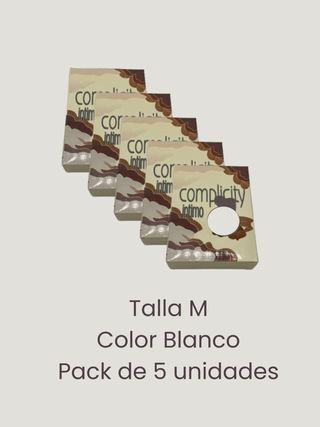 Pack 5 Bragas algodón Blancas Talla M